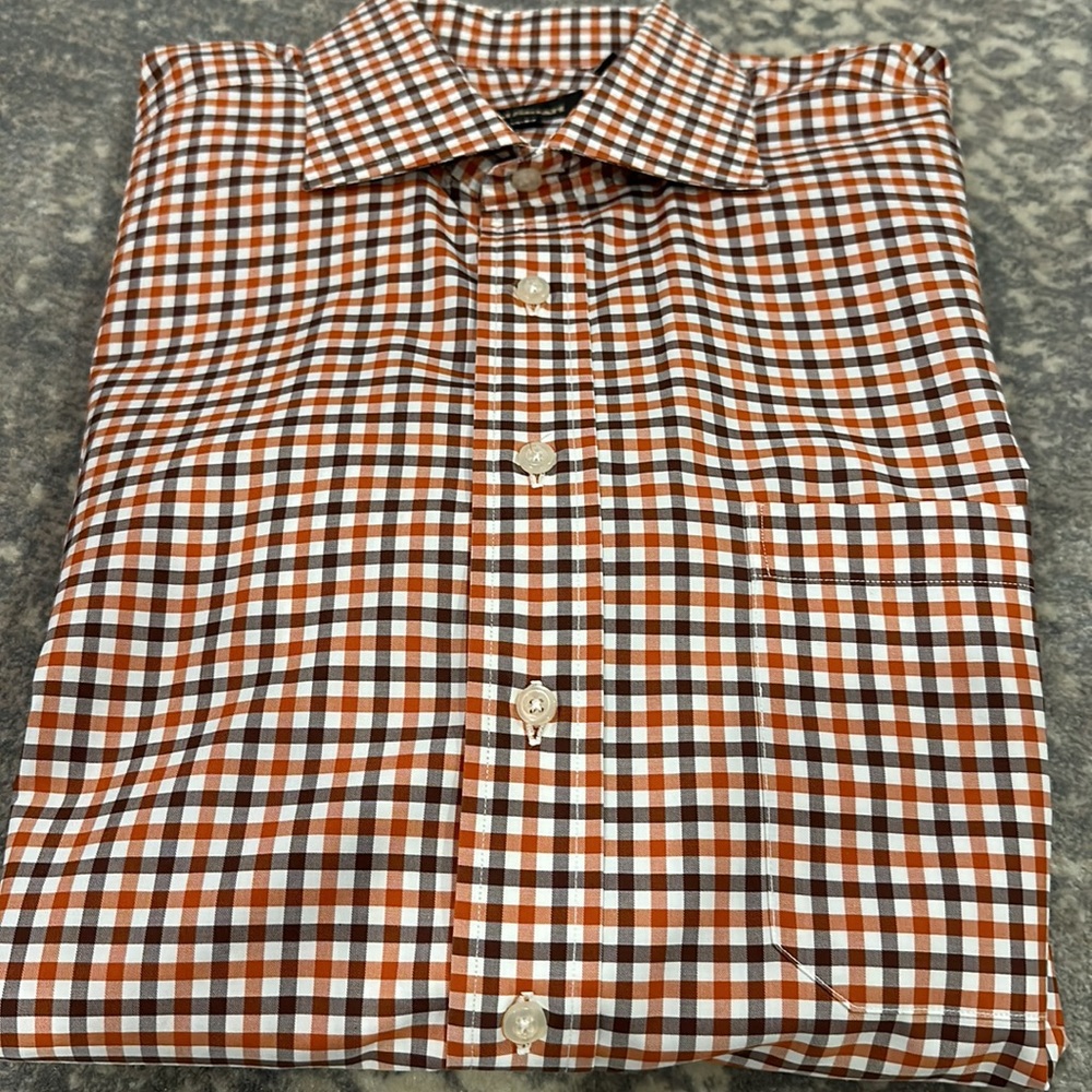PAUL STUART MENS CHECKED SHIRT 16 1/2 X 34 - Picture 8 of 9